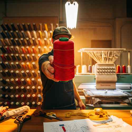 Red thread spool